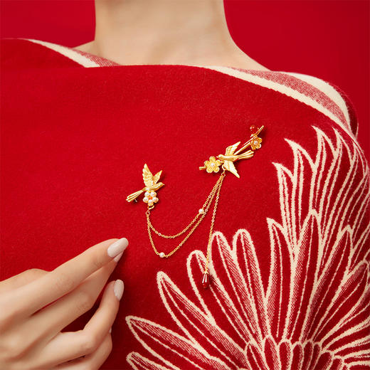 【故宫饰品】喜上梅梢胸针博物馆文创高级感胸花新中式新婚生日礼物 商品图2