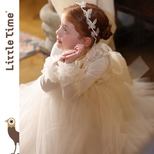 littletime女童连衣裙2025秋冬新款儿童洋气网纱公主裙女宝宝裙子 商品图4