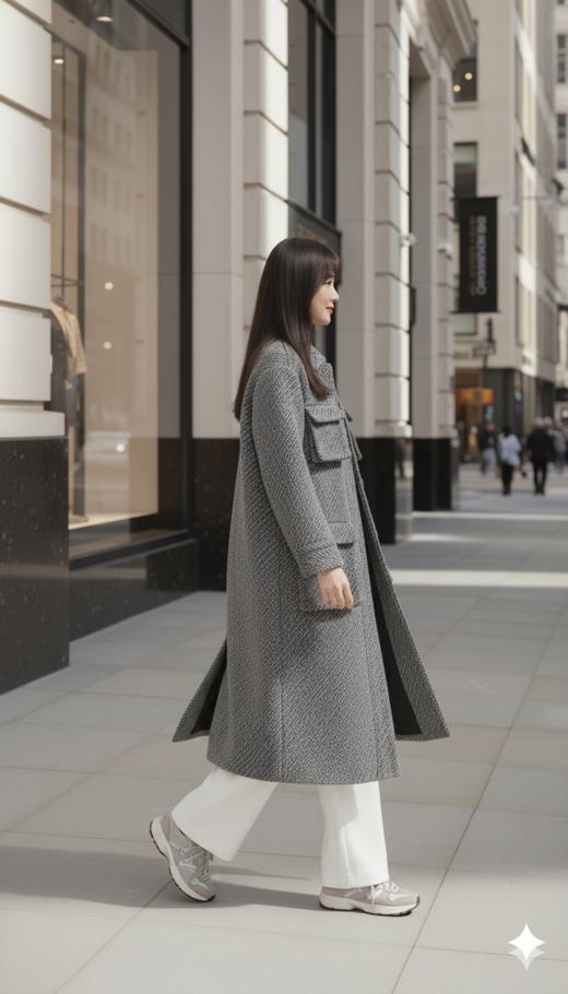 翻领单排扣多口袋大衣 商品图5