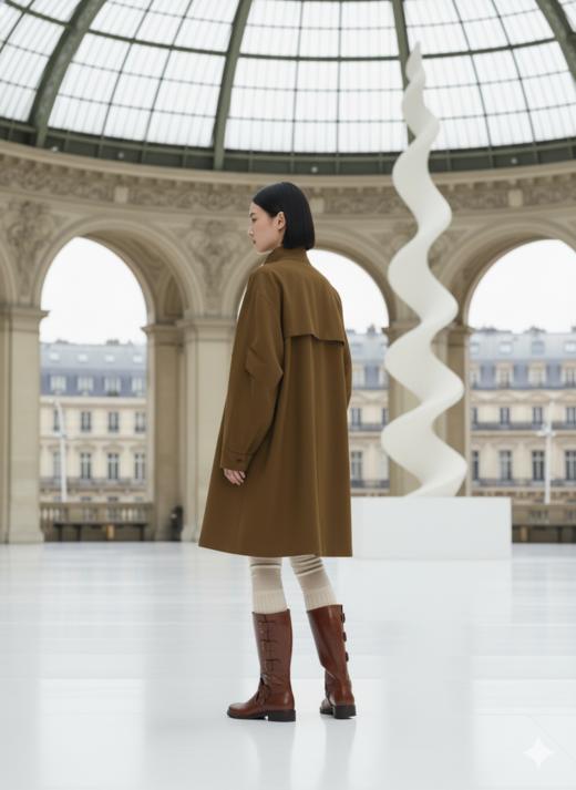 袖弯折设计后档收折个性风衣 商品图4