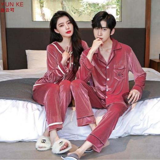 高定年代【金丝绒情侣家居服】秋冬女款加厚开衫大码套装长袖可外穿男女士家居服 商品图3