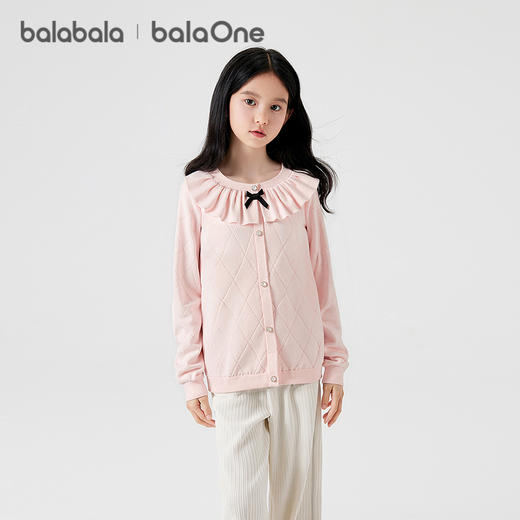 巴拉巴拉balaOne童装儿童毛衣女童2025秋季新款毛衫中大童荷叶边 商品图1