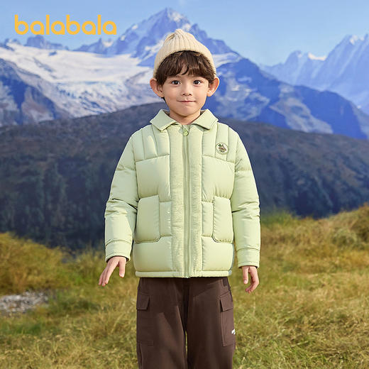 【商场同款】巴拉巴拉男童羽绒服衬衫式假两件外套2025新款冬装潮 商品图1