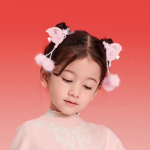 【balaOne】巴拉巴拉儿童饰品女童发夹2025年新款冬装小童蝴蝶美 商品图3