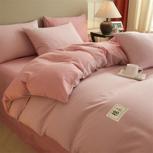 热卖！加厚款 暖融融！恒源祥 2025年新款 高品质 纯色加厚全棉磨毛四件套 软糯舒适 贴肤保暖 多款可选 商品图0