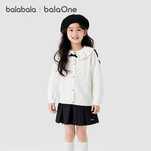 巴拉巴拉balaOne童装儿童毛衣女童2025秋季新款毛衫中大童荷叶边 商品图0