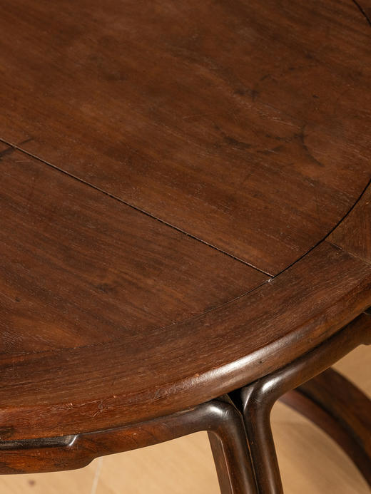 清	红木五足鼓墩形圆台 商品图4