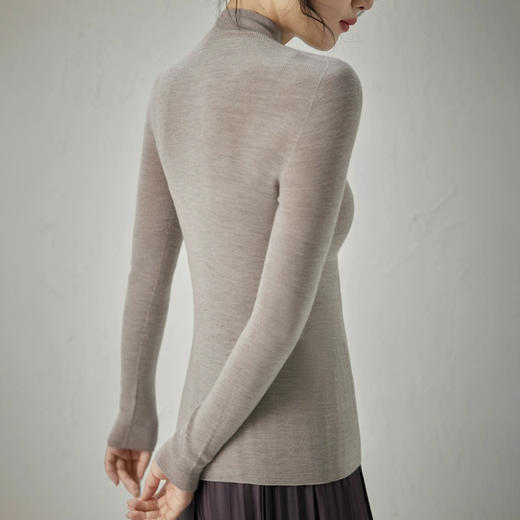 半身缘女装 秋季修身一体纺织半高领羊毛衫253113M01240058 商品图3