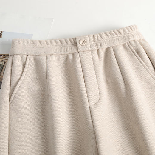 QYM 9572-Y加绒羊毛呢直筒裤厚款保暖阔腿裤 商品图3