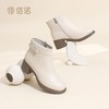 信诺妈妈鞋时尚粗跟短靴女羊皮靴子2025冬季新款加绒保暖棉鞋皮鞋X5M153-229 商品缩略图1