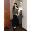 鹿向南「复古格调」复古气质小香风绿色格纹短外套女秋季显瘦上衣L59015 商品缩略图3