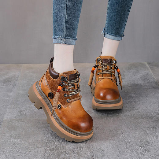 YR 2899复古马丁靴增高休闲及踝短靴工装靴 商品图1