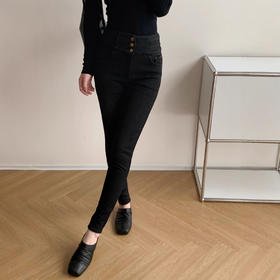 高腰小脚裤女款！2025秋冬小黑裤时髦牛仔铅笔裤外穿打底裤子！