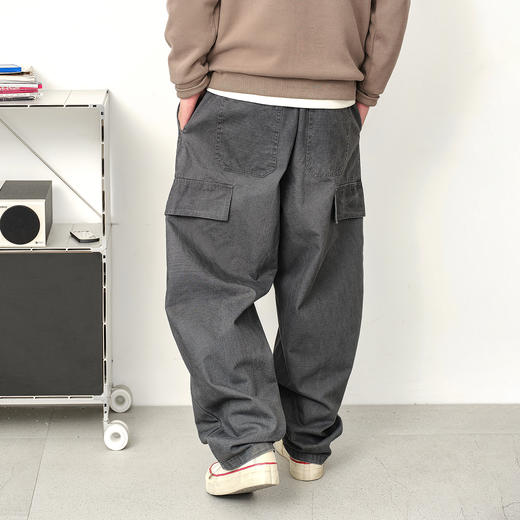 徐太浪【立体裁剪 多口袋】工装裤男秋冬宽松直筒休闲裤灰色裤子 商品图2