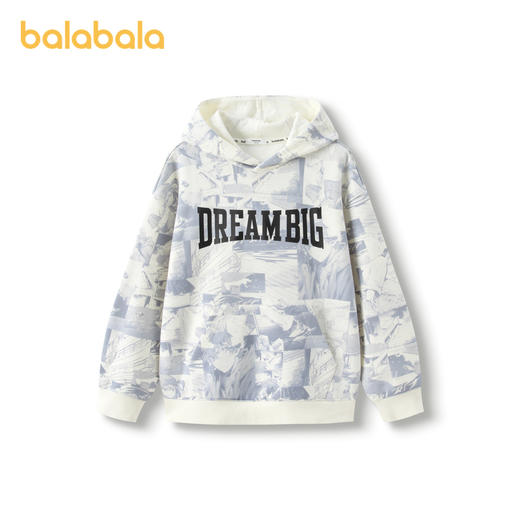 巴拉巴拉儿童卫衣男童秋装中大童长袖上衣满印时尚舒适连帽百搭潮 商品图4