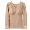【养肤速暖❗️性感V领保暖上衣】羊毛+桑蚕丝，温暖加倍！自带胸垫，免穿文胸内衣，奢华蚕丝贴片女固定杯垫不跑杯保暖长袖蚕丝罩里 商品缩略图5