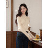 鹿向南「白露落霜」燕麦色半高领打底衫上衣女秋冬针织衫显瘦内搭 商品缩略图1