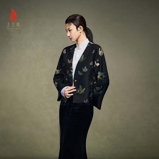 上久楷女式宋锦外套 中式上衣 晴春蝶戏 CY1025203001 商品图0