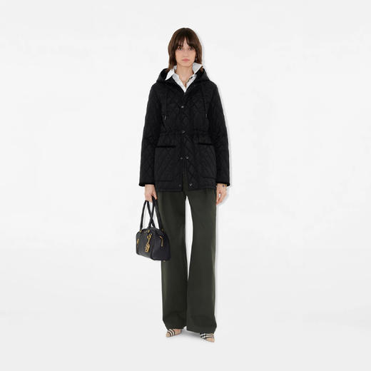 BURBERRY 巴宝莉 女士马术骑士徽标标签绗缝尼龙派克棉服 黑色 8110531 C1900 商品图3