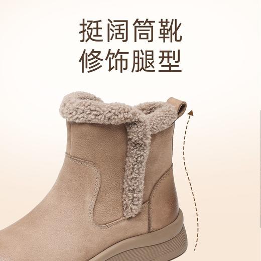 信诺真皮妈妈鞋女厚底百搭雪地靴2025冬季新款加绒保暖棉鞋短靴子5M312-8H 商品图2