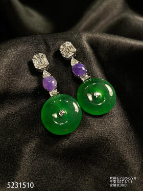 艳绿平安扣耳坠【5231510】具体价格微信咨询