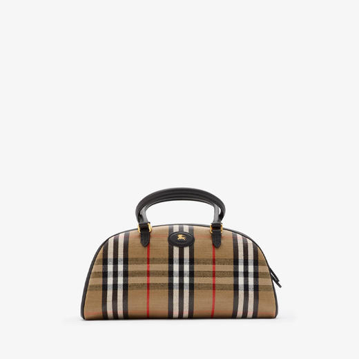 BURBERRY 巴宝莉 女士马术骑士徽标贴片高地保龄球包 格子 8112343 B9368 商品图0