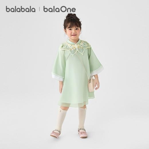 巴拉巴拉balaOne童装女童连衣裙2025秋新款新中式旗袍裙儿童裙子 商品图2