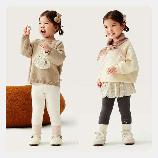 迷你巴拉巴拉女童宝宝打底裤2025冬新品柔软亲肤贴身高弹甜美裤子 商品图2