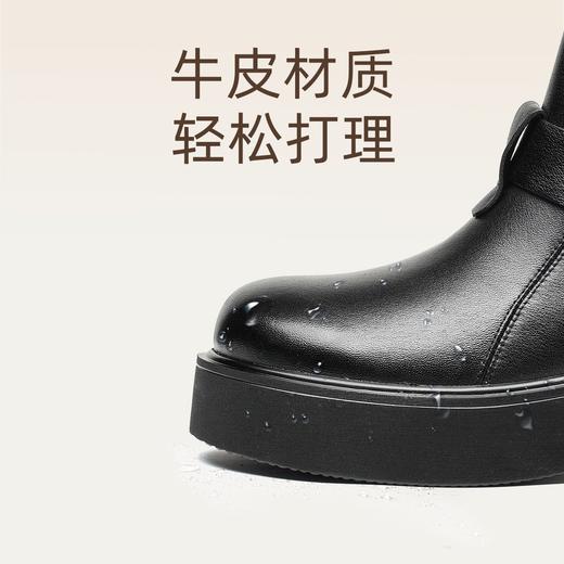 信诺妈妈棉鞋真皮厚底切尔西靴女2025冬季新款英伦风短靴加绒保暖5M590-2D 商品图4