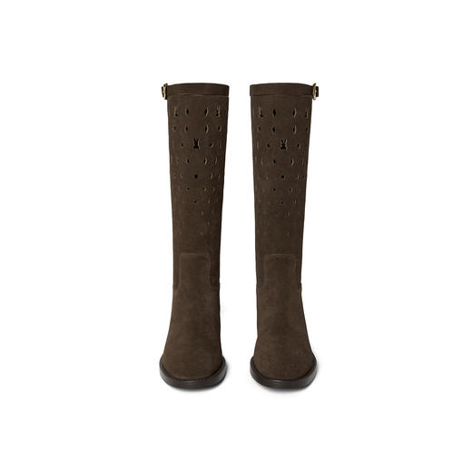 BF楼真美诗2025新冬律动沙丘牛皮费尔岛风镂空复古西部牛仔长靴女吊牌价2998活动价1898 商品图4