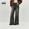 森马牛仔裤女冬腰带抓绒宽松喇叭裤做旧2025新款高街港风街头长裤 商品缩略图0