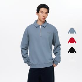 oneup半拉链翻领宽松卫衣Polo  （男女同款）