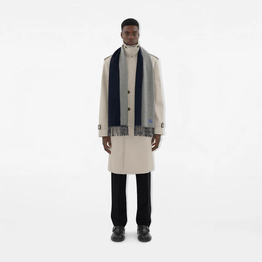 BURBERRY 巴宝莉 中性马术骑士徽标刺绣双面两用羊绒围巾 灰色 8077824 A1345 商品图6