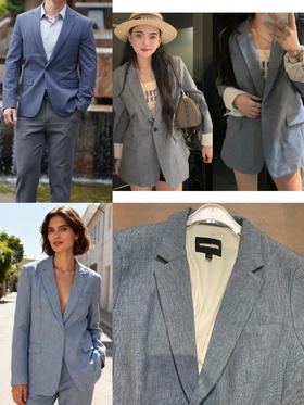 高端潮牌老钱风撞色条纹水洗设计高品质西装 （蕾姐14码）