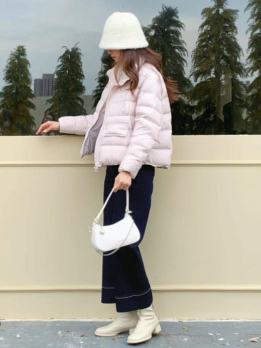 【百图lulu定制】【元气羽绒服】短款 翻领 立领 箱型版型 双头拉链 长袖 羽绒服 商品图6