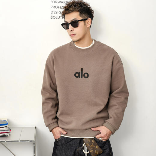 徐太浪【字母印花 贴布设计】卫衣男秋冬潮流百搭休闲打底衫上衣 商品图3