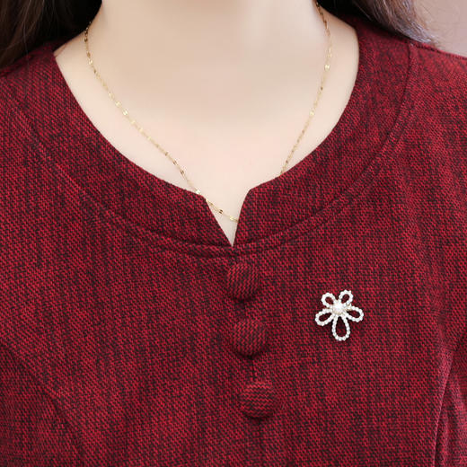 QYM 54C2532-Y优雅风连衣裙气质中长款A字裙 商品图3