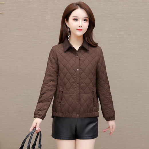 QYM 79C2455-Y小香风夹棉外套宽松休闲衬衣领棉衣外套 商品图1