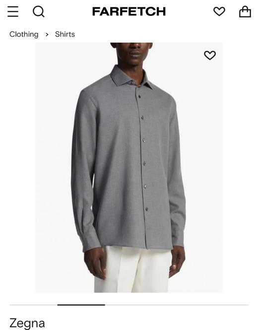 杰尼 厚双纱平纹面料面料针织衬衫 CS233 商品图0