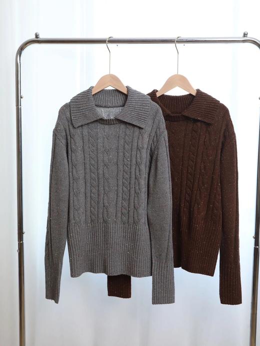 羊毛彩点复古翻领毛衣 C12TJ-99992 商品图1