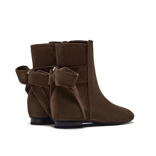 BF楼真美诗2025冬新款柔软羊皮复古甜美蝴蝶结时装短靴1A01ADZ5吊牌价1998折后价1198 商品图2