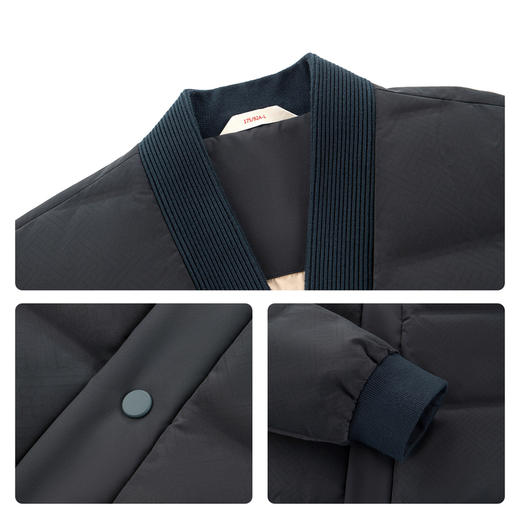 【国风新中式】柒牌男装2025冬季羽绒服道袍领满印保暖高端外套129E71250 商品图2