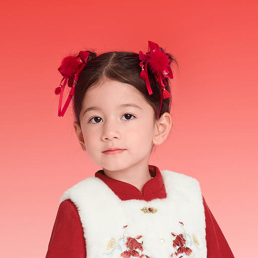 【balaOne】巴拉巴拉儿童饰品女童发夹2025年新款冬装小童蝴蝶美 商品图3