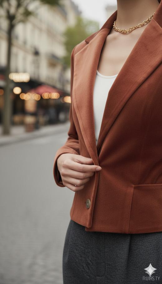 时尚西服领短款收腰外套 商品图5