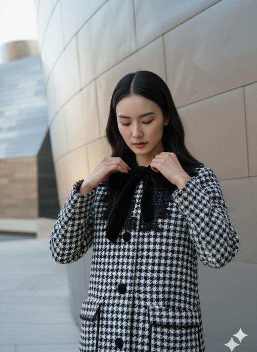 蝴蝶结显瘦大衣 商品图2