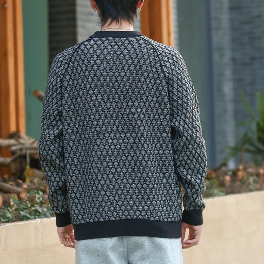 DRONKOO 2025 圆领满幅撞色菱形格提花厚毛衣 商品图4