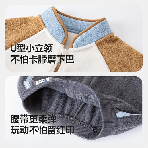迷你巴拉男女童抗静电长袖套装摇粒绒柔软保暖两件套2025冬新 商品图4