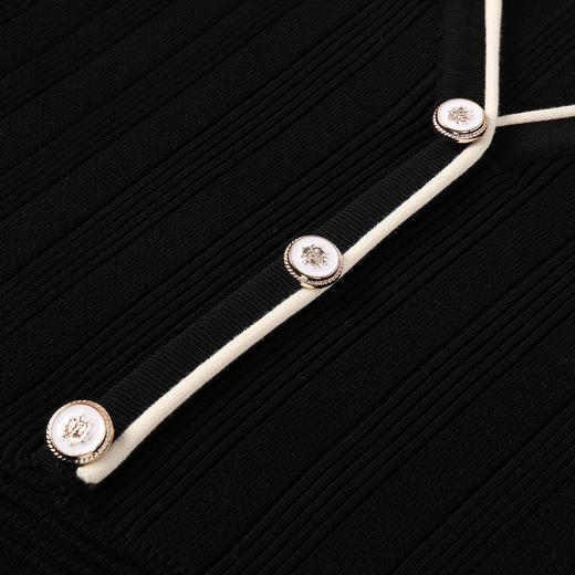 奢姿大码女装2025秋季胖妹妹时尚减龄花边设计娃娃领针织连衣裙9853891000 商品图4