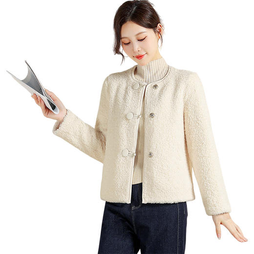 QYM CS25D100 -Y仿羊糕毛外套毛绒上衣休闲宽松外套 商品图4