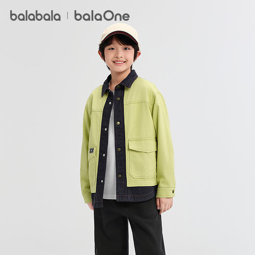 巴拉巴拉balaOne男童外套儿童上衣2025新款秋装全棉牛仔宽松亲肤 商品图0
